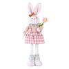 Easter Standing Plush Bunny Lifelike Adorned Easter Standing Bunny with Stretchable Legs for Home Decoration Pink