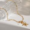 Handmade Ocean Style Necklace Sea Star Pearl Starfish Neck Chain  Female Lady Girl
