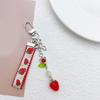 Sweet Ribbon Strawberry Keychain Pendant Cute Decoration Pendant Bone Charm