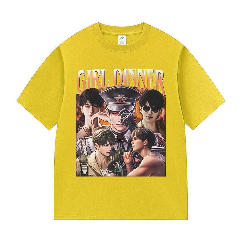 Funny Girl Dinner Caleb Graphic Tee Shirt Love and Deepspace Novelty Summer O-Neck T-Shirts Fashion High Quality Cotton T Shirts