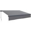 Manual Retractable Awning for Garden with Crank UV Protection Metal and Aluminum Structure 295x200 Cm Gray