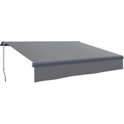 Manual Retractable Awning for Garden with Crank UV Protection Metal and Aluminum Structure 295x200 Cm Gray