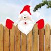 1pc Christmas Fence Ornaments Santa Clause Peeker Yard Ornaments Indoor Outdoor Ground Placard DIY Festival Gift