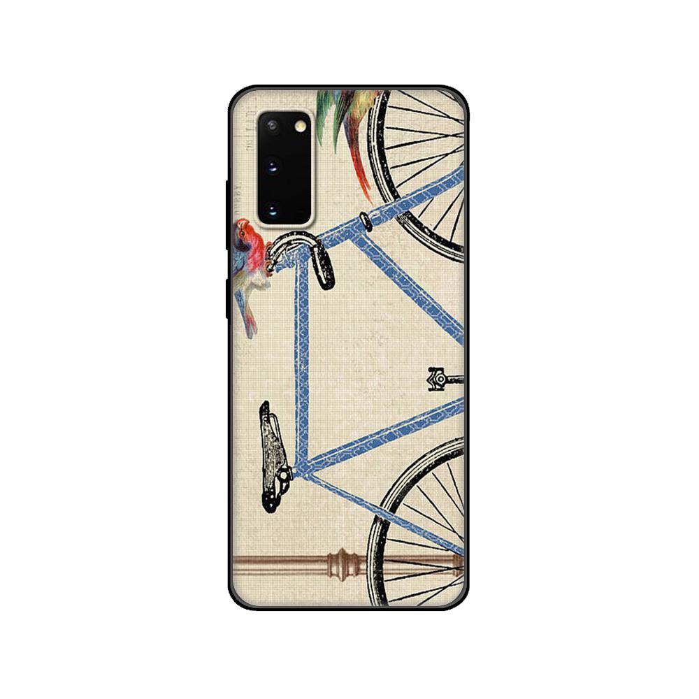 Black tpu Case For Samsung galaxy S20 /S20 PLUS/S20 ultra/S20+ /S20FE back cover BIKE CYCLING art