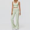 Completo da Yoga da Donna Transfrontaliero: Color Block Nude Feel, Vita Alta Costolata, Abbigliamento Sportivo Fitness Versatile