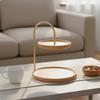 2Tier Wooden Stand Tiered Design Serving Tray European Style TwoLayer Fruit Plate for Living