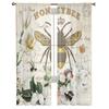 Modern Bee Azalea Retro Flower Tulle Curtains Living Room Bedroom Decoration Chiffon Voile Kitchen Window Curtain With Sheer Polyester Perfect For