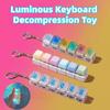 Stress Anxiety Relief Keyboard Keychain Six Keys Button With Light For Office Home Adults Kid Decompression Clicker Gifts