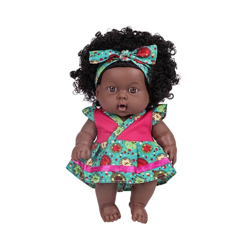 8 Inch African Black Baby Doll Realistic Cute Lifelike Play Doll With Clothes For Kids Perfect For