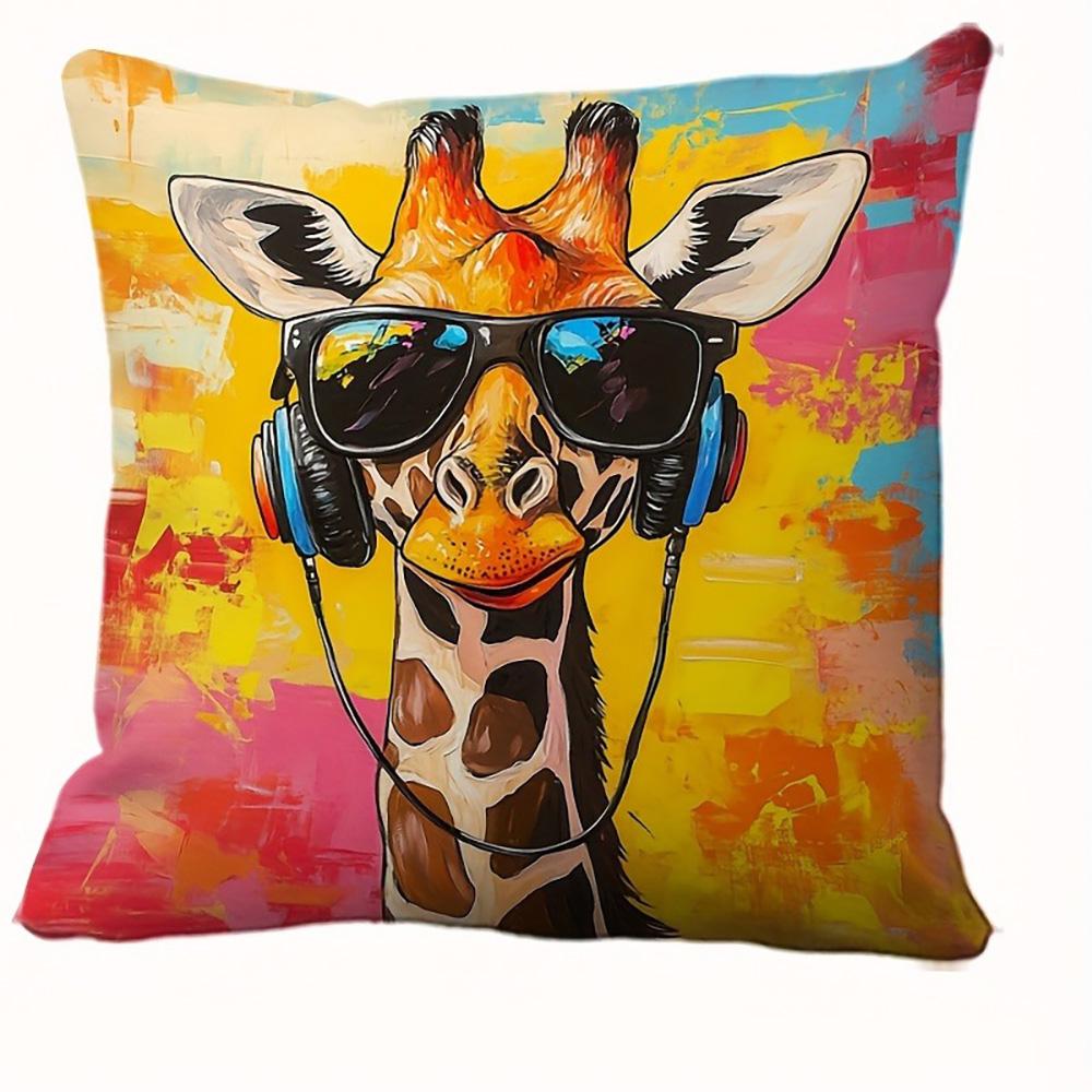

Очаровательные подушки с животным принтом, в солнцезащитных очках и наушниках: Дизайны Жирафа, Льва и Леопарда! Чехол для подушки дивана 16x16Inch