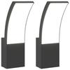 VidaXL Appliques murales LED d'extérieur 2 pcs noir, éclairage mural LED d'extérieur, lampe murale de jardin, applique 4006261