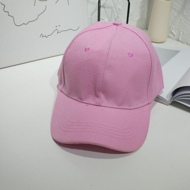 Hipster men and women versatile solid color baseball hat summer street black pink student sunshade cap couple