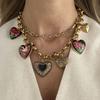 Sweet and Cool Style Multi Layer Necklace Set Heart Charm Geometric Chains Ideal for Office Dating Outfits