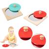 Hoshi Baby Wooden Montessori Mirror Peekaboo Knob Puzzle, Infant 3mos+ Tummy Time Toy