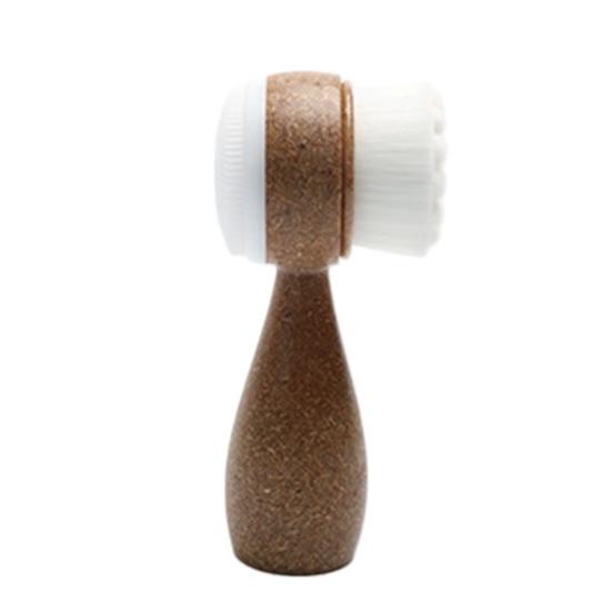 Mini Facial Cleansing Brush Dual-Sided Gentle Exfoliating Brush with Handle Hygienic Skincare Tool for Deep Pore Cleaning