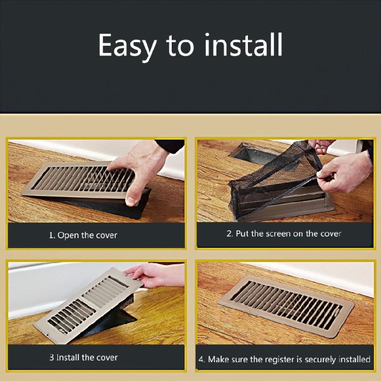 Air Vent Filter Mesh Catcher Kitchen Floor Register Trap Keeps Pet Hair Out Kitchen Bathroom Supplies