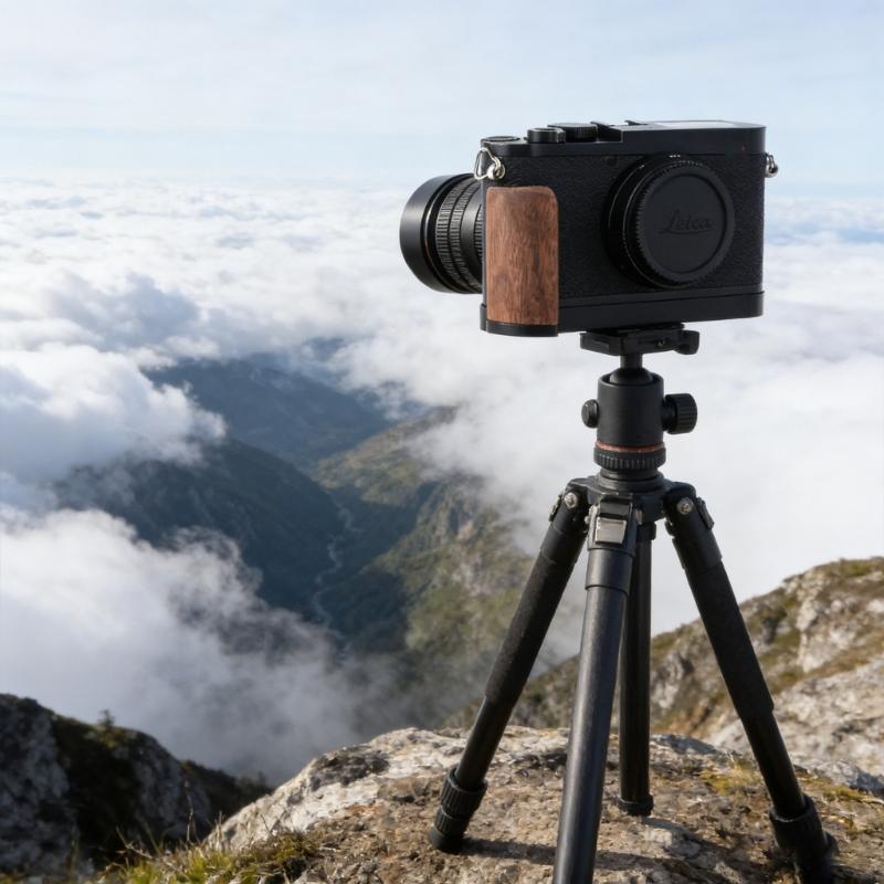 Punho de Câmera Ergonômico com Cabo de Madeira para Q2 Melhora o Conforto e a Pegada Segura Base Protetora com Montagem para Tripé Compatível com ARCA