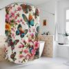Butterfly Floral Shower Curtain Gift, Pink Cherry Blossom Bath Decor, Nature Art Bathroom, Colorful Butterfly Gift