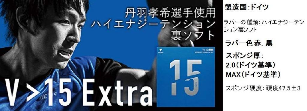 VICTAS Table Tennis Back Rubber V15 Extra 020461 Black 2 Sizes