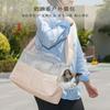 Portable Pet Carrier Bag Cats Small Dogs - Breathable Mesh Adjustable Shoulder Strap Waterproof Cotton Large