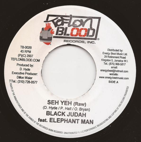

7inch Record BLACK JUDAH ELEPHANT MAN Seh Yeh TB002 Teflon Blood Re Jamaica Reggae Ska Dub Used