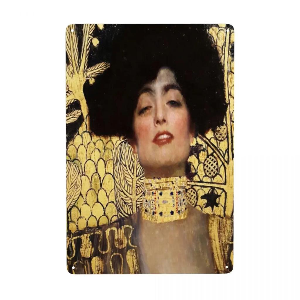 Custom Der Kuss von Gustav Klimt Metallschild Vintage Malerei Kunst Blech Dekorative Schilder Plakette Tor Garten Hof Man Cave Bar Wand