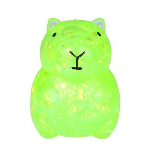 

Squeezable Capybara Stress Relief Toy Glitter Capybara Sugar Stress Ball Soft Stretchy Relaxing Animal Pinch Fidget Toy зелёный