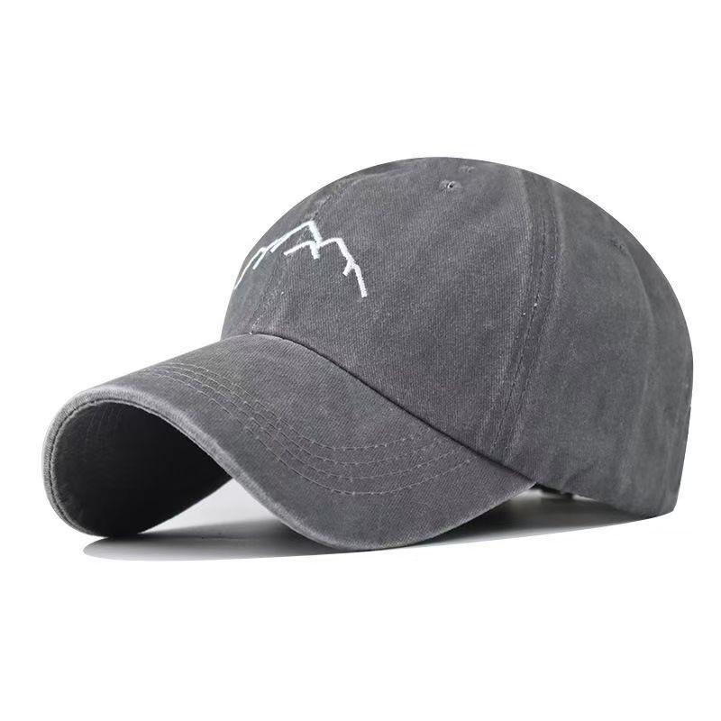 Unisex Distressed Embroidered Cotton Baseball Cap with Soft Brim for Sun Protection