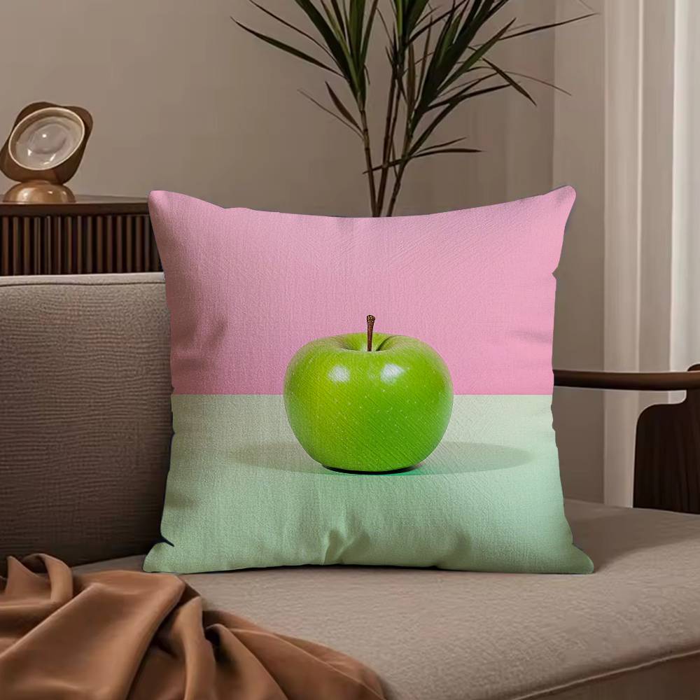 Tropical Plant Fruits Pillow Case Anti-dustmite Pillowcase Invisible zipper silky short plush Sofa cushion cover