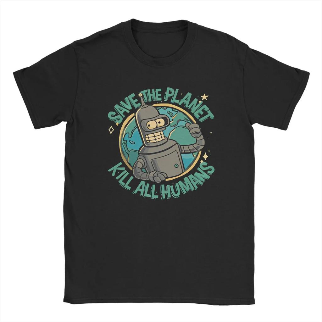Zachraňte planetu Zabijte všechny lidi Futurama Merch Pánská Dámská Trička Letní Tričko Grafické Potištěné Tričko Oblečení