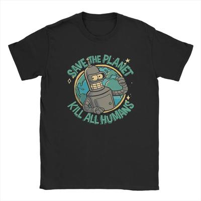 Zachraňte planetu Zabijte všechny lidi Futurama Merch Pánská Dámská Trička Letní Tričko Grafické Potištěné Tričko Oblečení