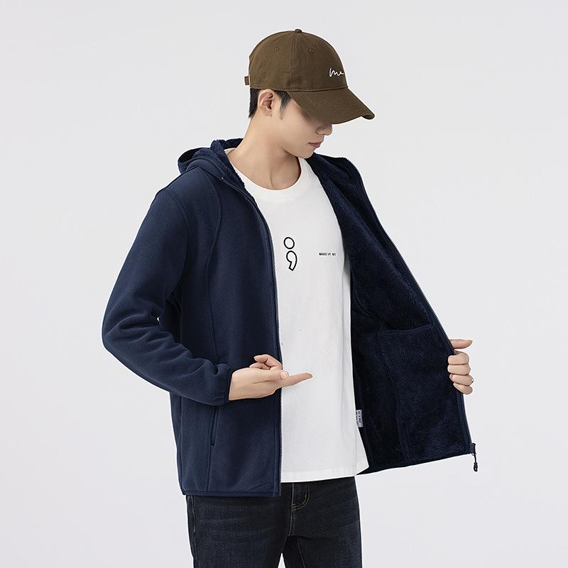 Thickened Austrian fleece fleece fleece jacket, new outdoor autumn and winter cold-proof, comfortable and warm hooded fleece liner jacket