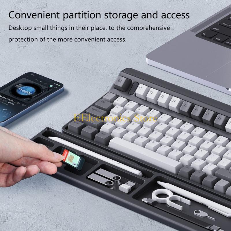 B03C Wrist Rest Keyboard Ergonomic Wrist Rest Keyboard Desktop Partition Storage Case