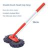 Car Washing Mop with Rotating Double Brush Head Telescopic Retractable Design Double Layer Car Wash Brush for Easy Cleaning Rags