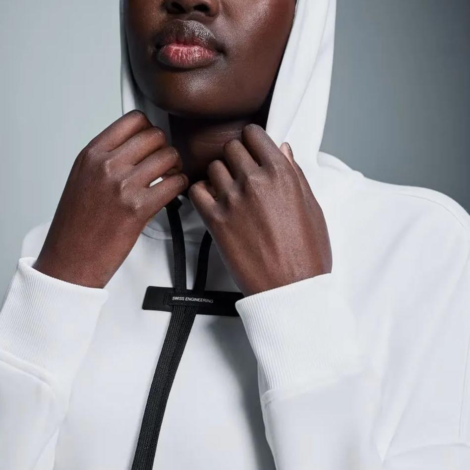 On Hooded Solid Color Casual Lg Sleeve Sweatshirt Women Tops White 1WE11790069