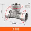 Toilet Diverter Valve Stainless Steel Adapter G1/2" T-Valve For Bath Bidet Sprayer Shower Fitting 4 Points Three-way Water Pipe