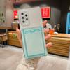 Clear Case with Card Holder Slot Slim Fit Protective Soft TPU Shockproof Bumper Phone Case for iPhone 14 Huawei Nova Y70 Xiaomi 11 Lite Samsung A12