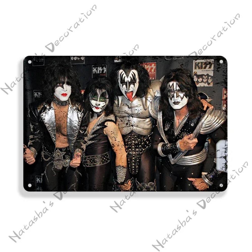 KISS Band Винтажная Ржавая Металлическая Жестяная Табличка Бар Домашний Декор