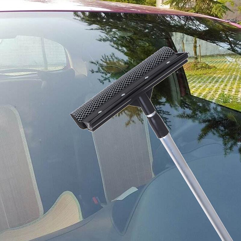 Telescopic Extendable Car Window Squeegee Cleaner Scrubber Brush Wiper Sponge