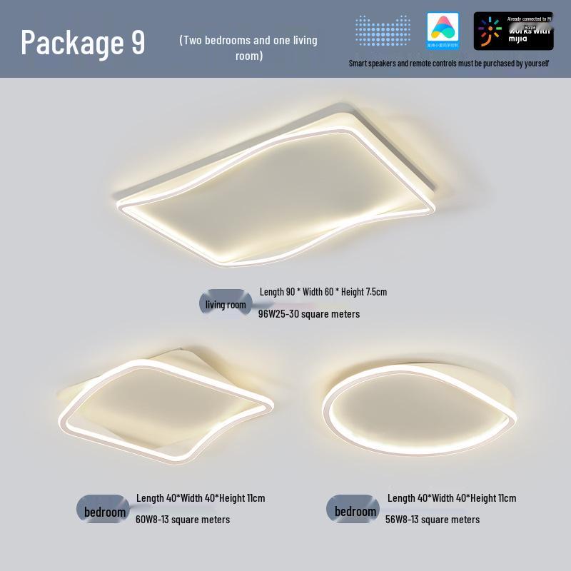 Modern Minimalist Ceiling Light Package with Smart Home Integration for Whole House