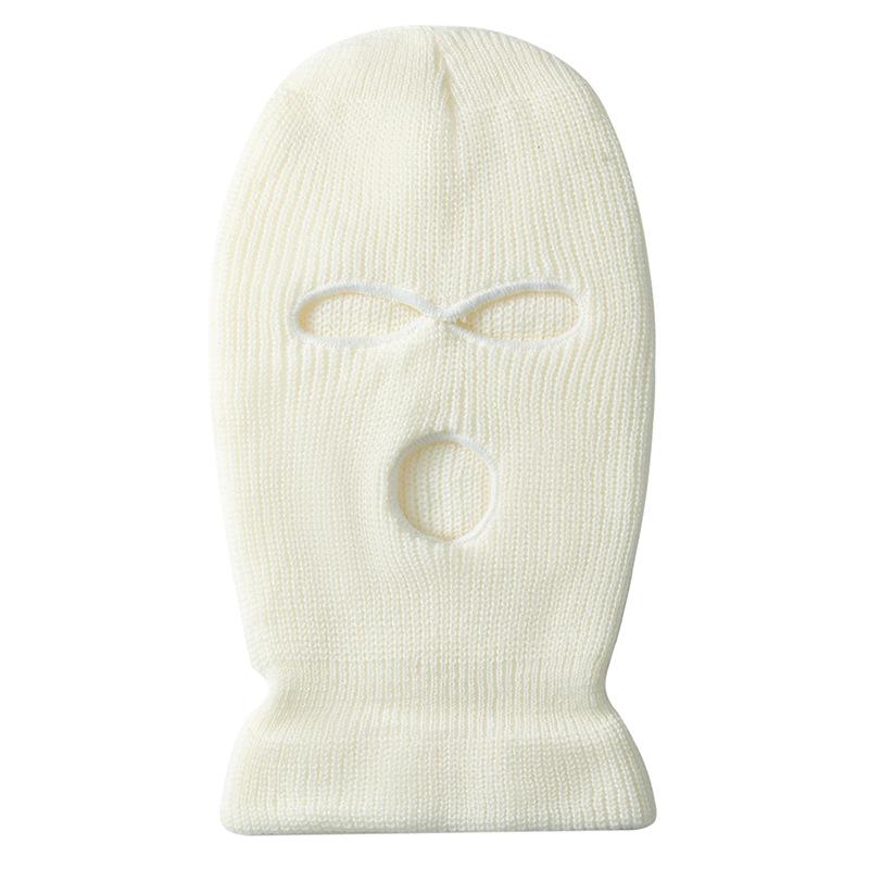 Candy Color Balaclava Funny Hat 3-Hole Ski Mask Knitted Hat Winter Warm Outdoor Cycling Windproof Mask