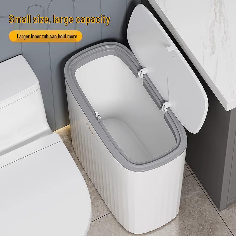 2024 Large Capacity Wall-Mounted Trash Can with Lid for Bathroom, Kitchen, and Living Room