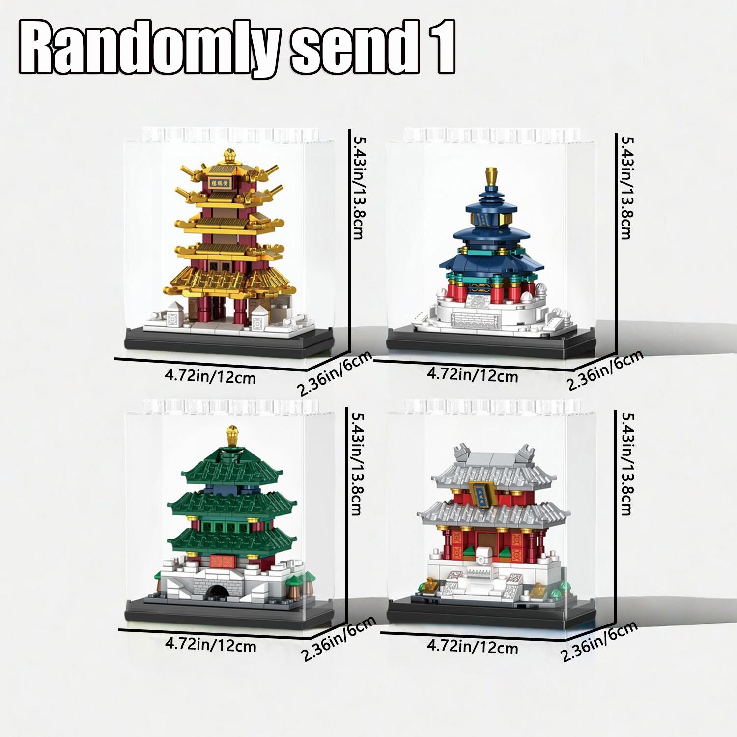 

Non-Toxic 162+Pcs Historic Building Building Blocks Toys Model Four Random Ones Kid Desktop Ornament Gifts