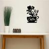 11.81 inch Scented Coffee Cup Iron Hook Wall Art Classic Pattern Metal Print for Entrance Dining Room Simple Practical