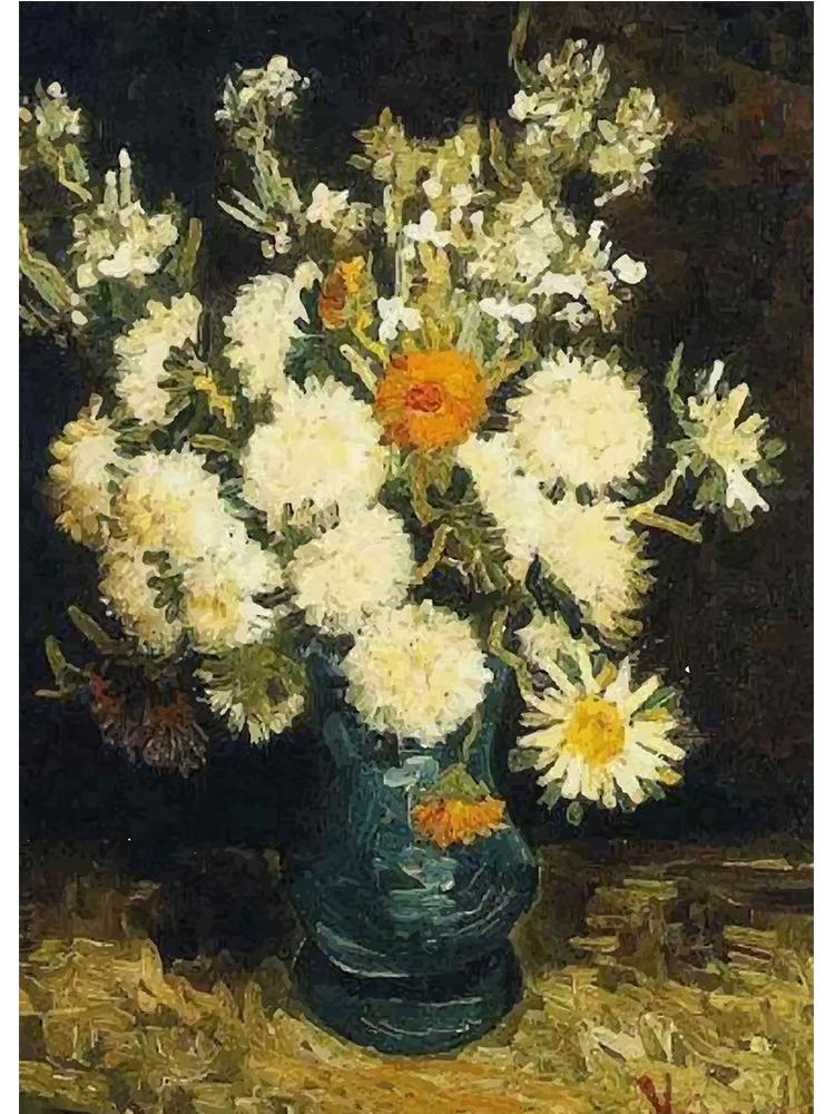 Impressionist Vincent Van Gogh Bouquet Sunflowers In Vase Poster Canvas Painting Abstract Roses Wall Art Room Home Decoration