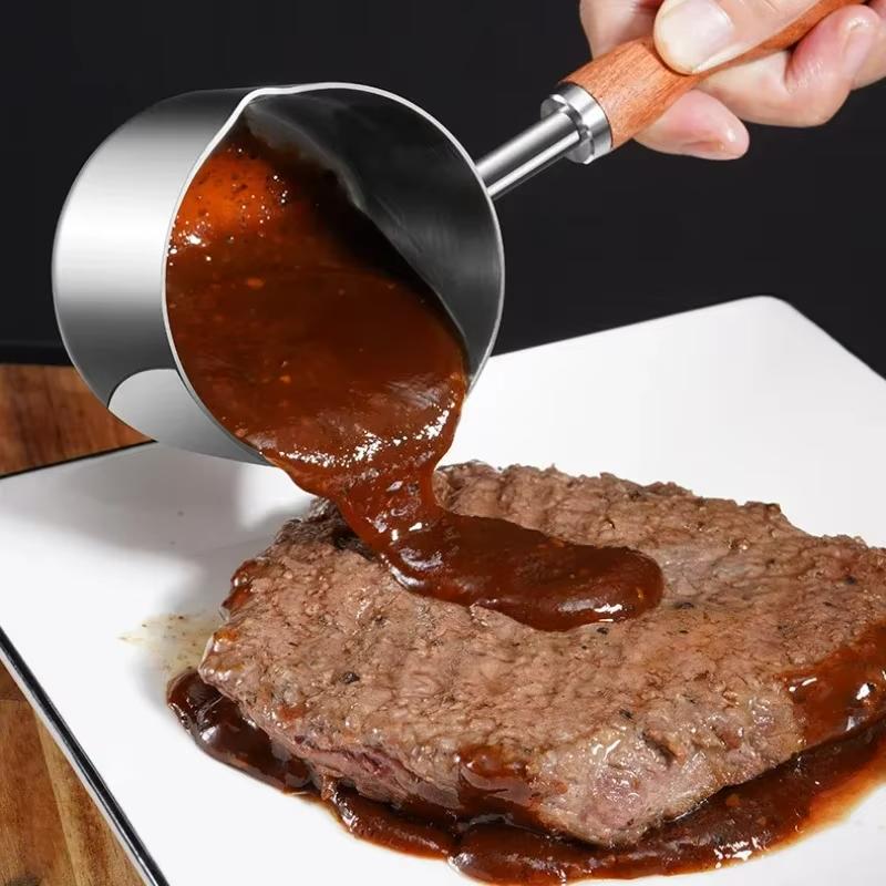 Mini pánev z nerezové oceli 304 Domácí pánev na horký olej Hrnec na vařená vejce Hrnec na horkou čokoládu Hrnec na horké mléko Domácí víceúčelový hrnec