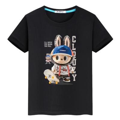 Kawaii Tops Cute Labubu T Shirt for Kids Boy 4-14 Years Toddler Girl Clothes Anime Short  Pride Tshirt Y2k Kids Clothes Girls
