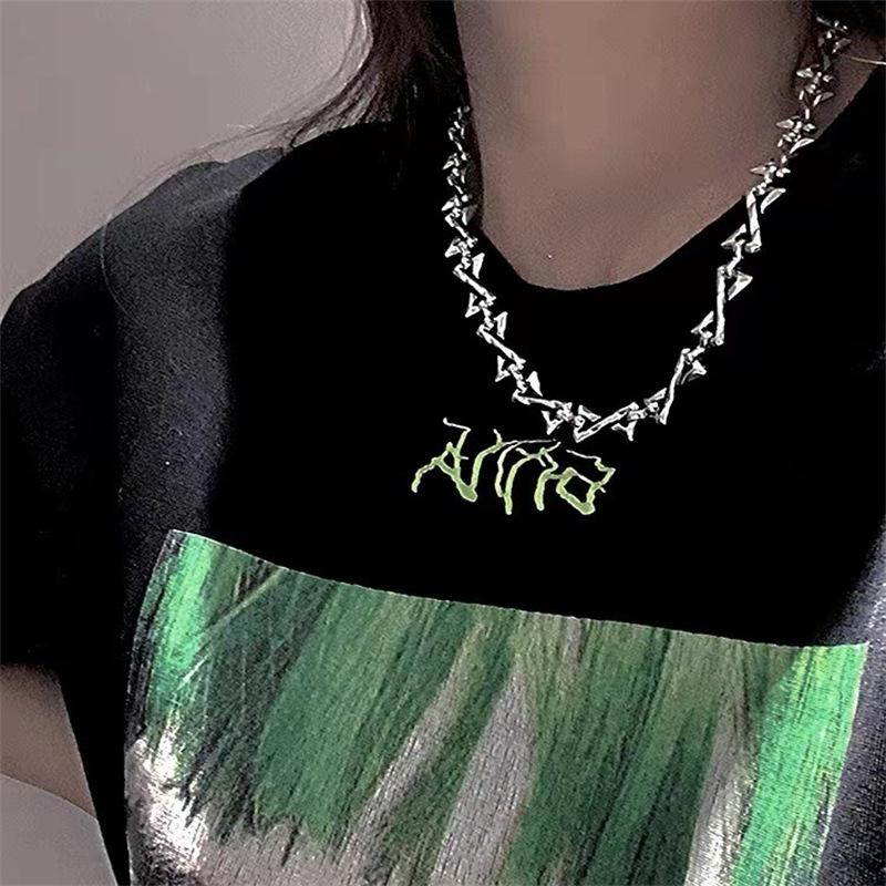 Ожерелье High Street Мужской Дизайн Чувство Буква Z Холодный Стиль Хип-Хоп Европейские и Американские Аксессуары Индивидуальность Простое Премиум Ожерелье Ожерелье 55cm
