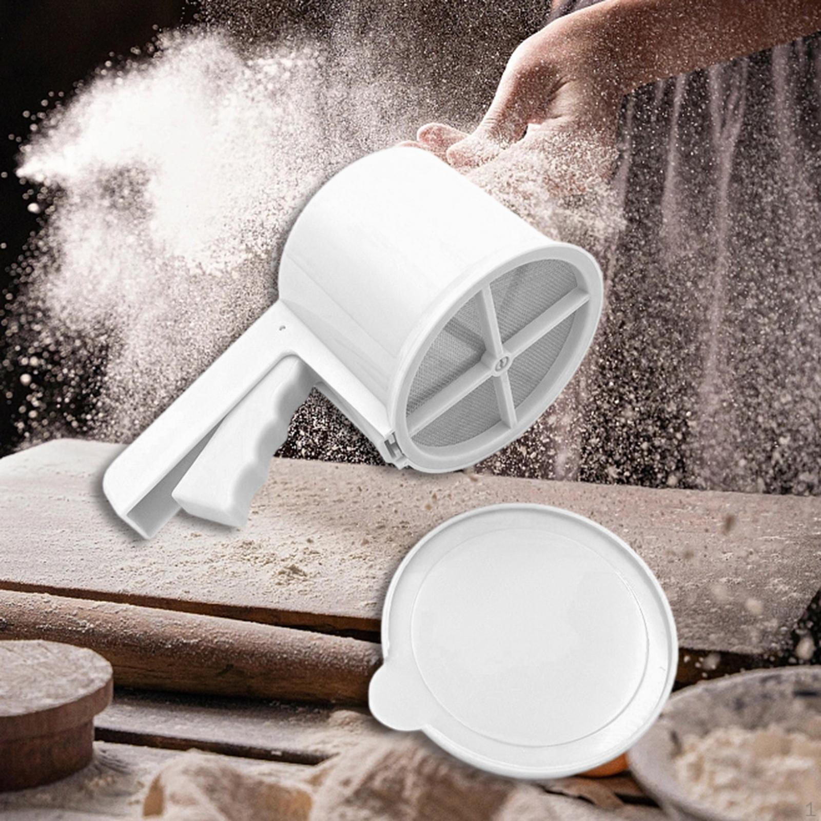 

Flour Sieve Handheld Cup Fine Mesh Stainless Steel Powdered Sugar Shaker білий