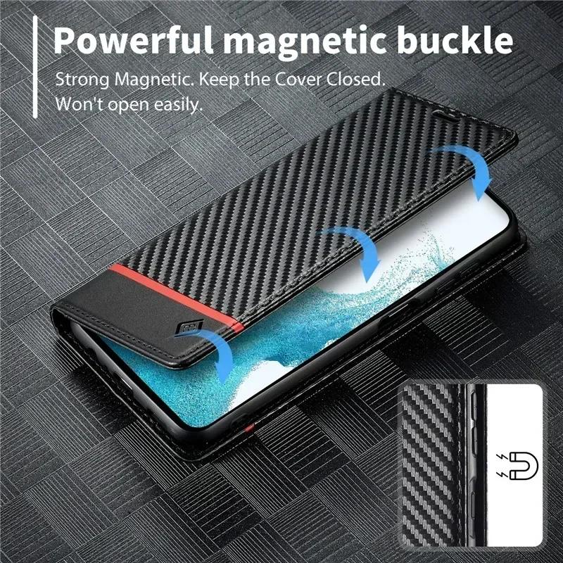 Carbon Fiber Leather Phone Case For Samsung A35 A55 5G A25 A71 A72 A52 A12 A32 A02S A22 A13 A04 A33 A53 A23 A54 A34 A14 A24 A15